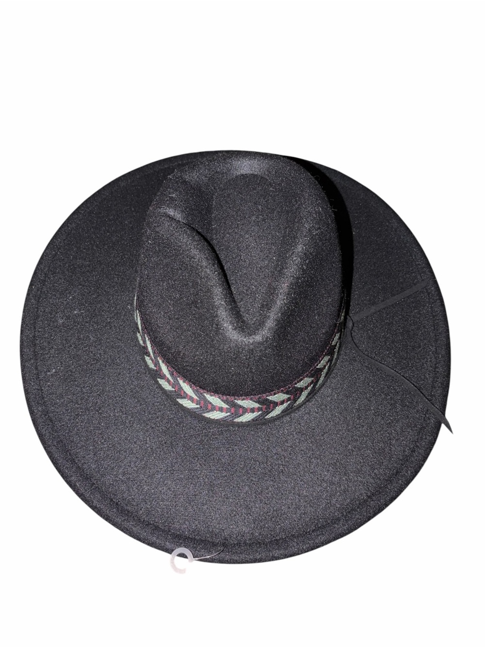 NWOT Free People Black Wide Brim Fedora Hat Wool Boho Western Festival Ranch